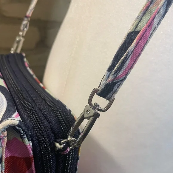 Vera Bradley  RFID 3 in 1 Handbag /Travel  Bag Crossbody, Wristlet,  Navy Floral - Picture 12 of 16